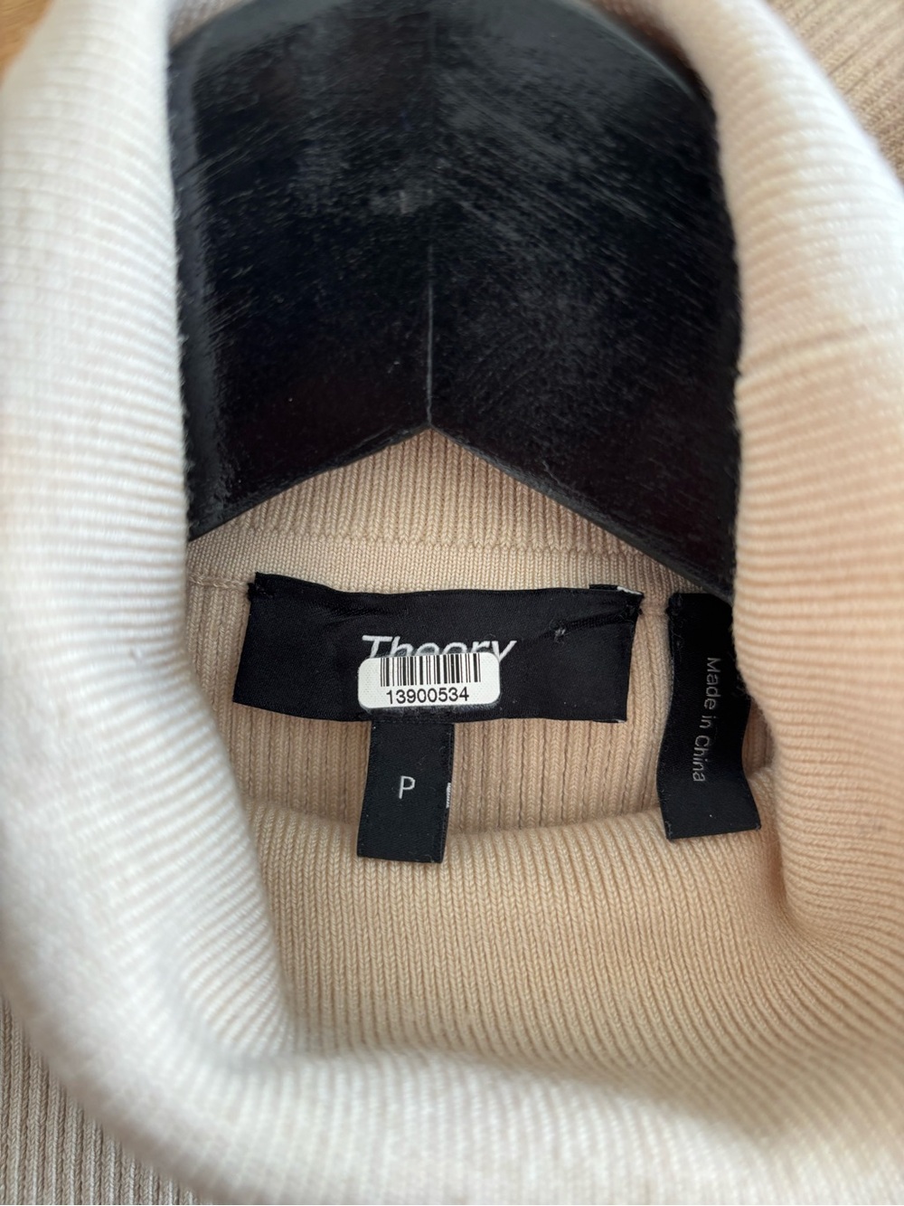 Theory Mini Turtleneck Knit and Tweed A-Line Dress in Neutral - Picture 5 of 10